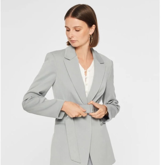 NWT Club Monaco Belted Blazer Size 14 Washed Blue Green - Picture 1 of 10